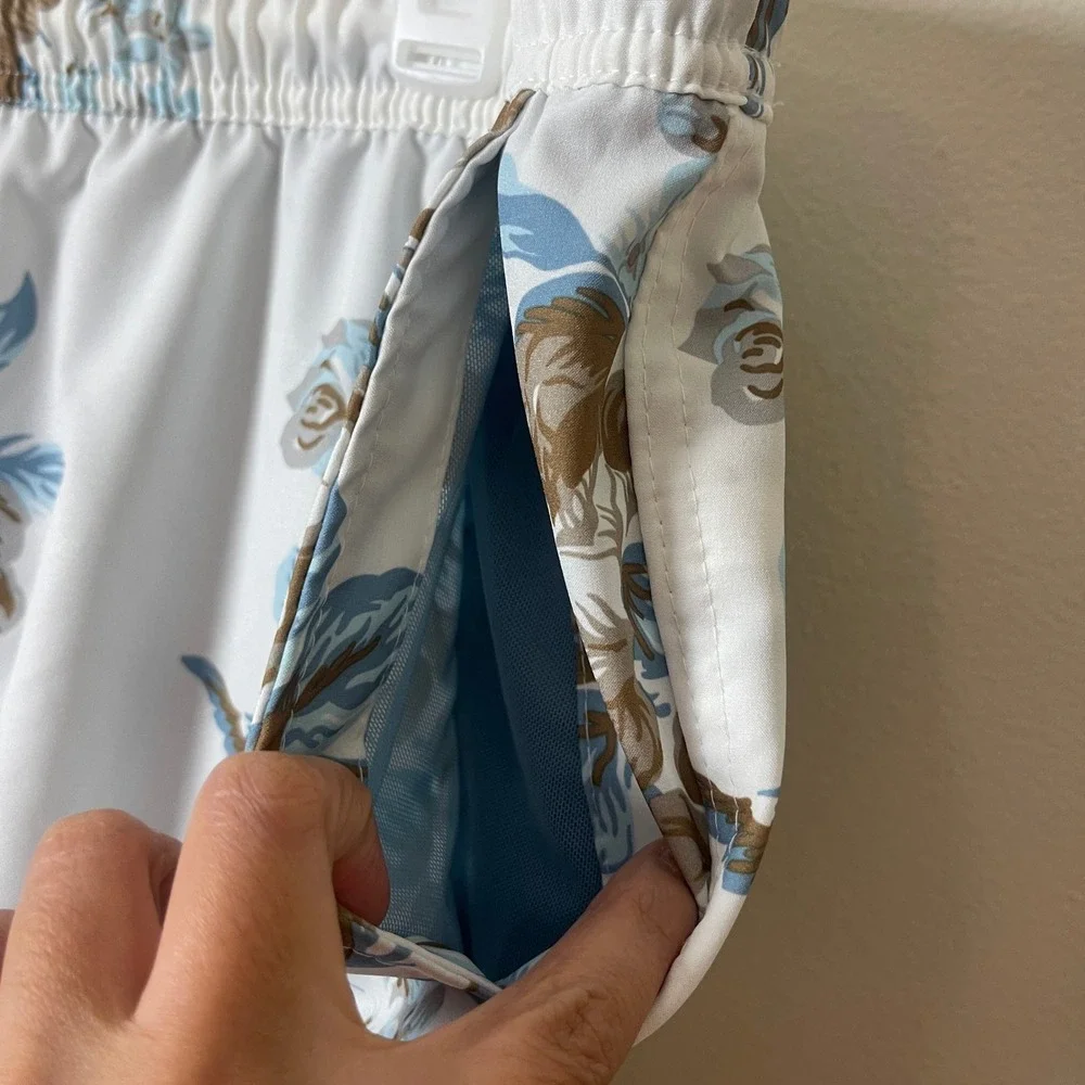 Goodfellow‎ & Co Mens White Floral Swim Trunks 7